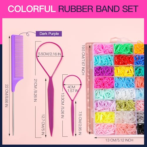 1500PCS Hair Bands 24 Colors - Elastic Toddler Hair Ties Set