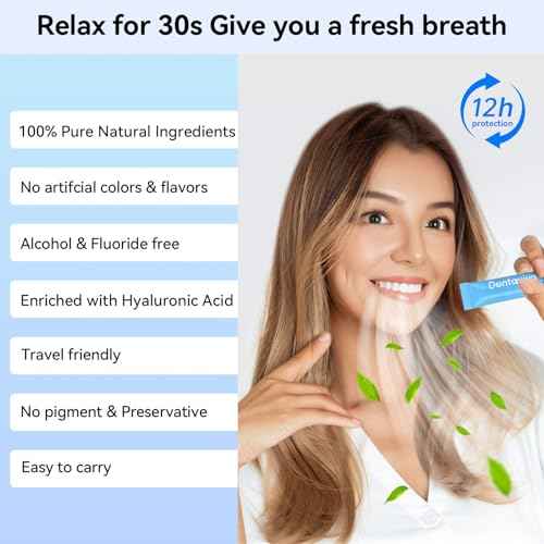 Travel Size Mouthwash ? 40 Individual Packets ? Dry Mouth Relief Strips with Hyaluronic Acid & Probiotics ? Alcohol, Fluoride & Gluten Free ? Xylitol Cavity Prevention | Travel Oral Care