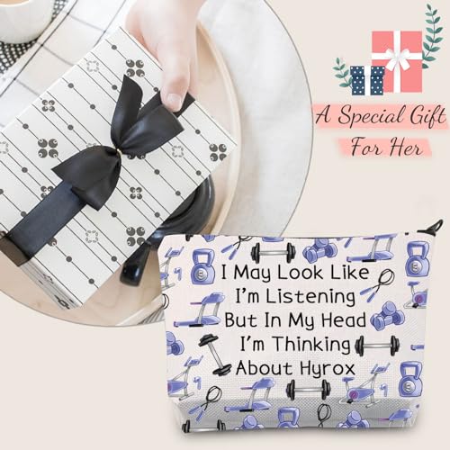 JXGZSO Funny H Gift I'm Thinking About H Makeup Bag Fitness Inspirational Gift Gym C Cosmetic Bag Sport Lover Gift