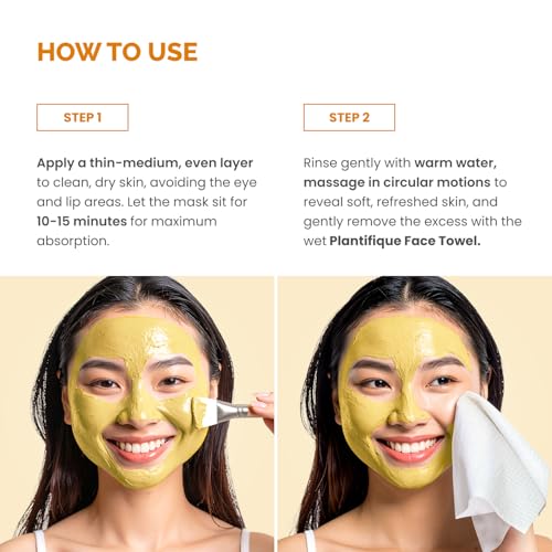 PLANTIFIQUE Korean Turmeric Clay Mask 110g – Vitamin C & Volcanic Mud