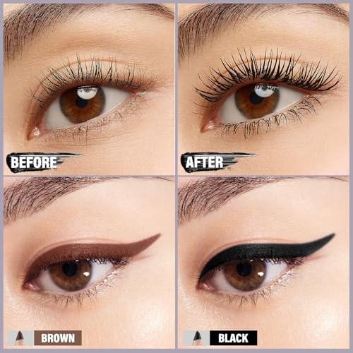 3-Piece Waterproof Mascara & Eyeliner Set - Black