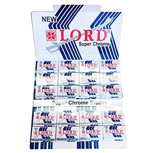 Lord Super Chrome Double Edge Safety Razor Blades, 100 blades (20x5)