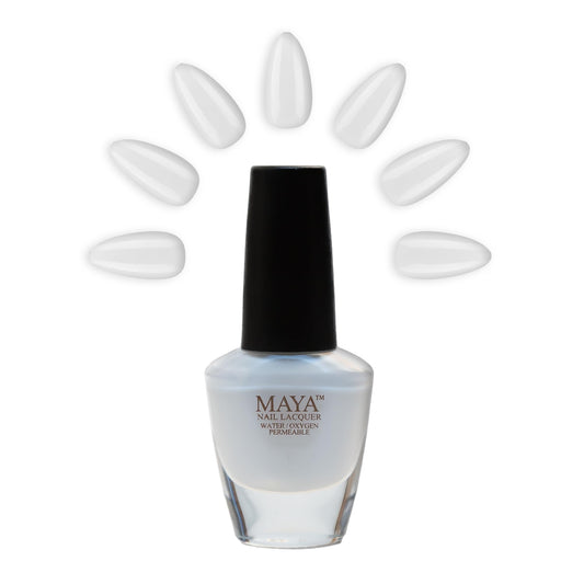 MAYA White Gel Halal Nail Polish - Non Toxic Nail Polish, Vegan and Cruelty Free, Nail Art DIY Manicure at Home, 0.4 fl oz Soak Off Nail Lacquer, Made in USA ??Lu Lu White