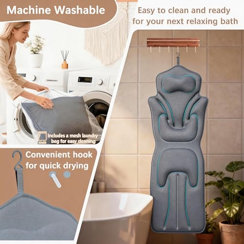 Full Body Bath Pillow 59" x 20" - 144 Suction Cups