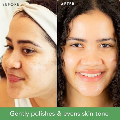 Organic Facial Scrub Exfoliator - USA Made, Gentle for Sensitive Skin