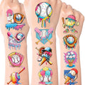 Baseball Ice Cream Drip Temporary Tattoos Stickers