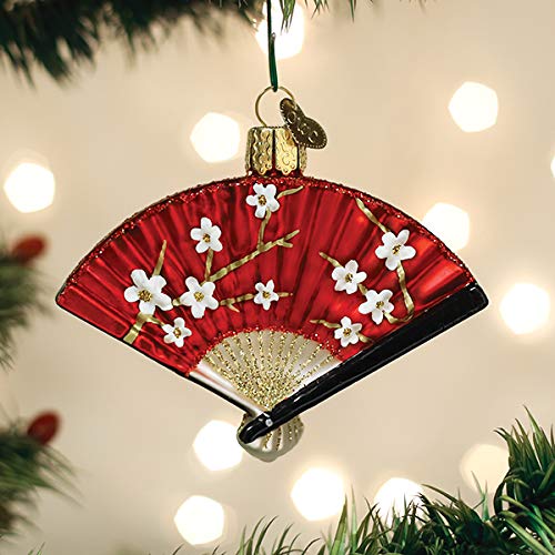 Old World Christmas Ornaments Folding Fan Glass Blown Ornaments for Christmas Tree