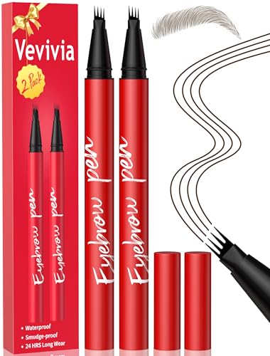Vevivia Eyebrow Pencil 2 Pack - Waterproof Dark Brown