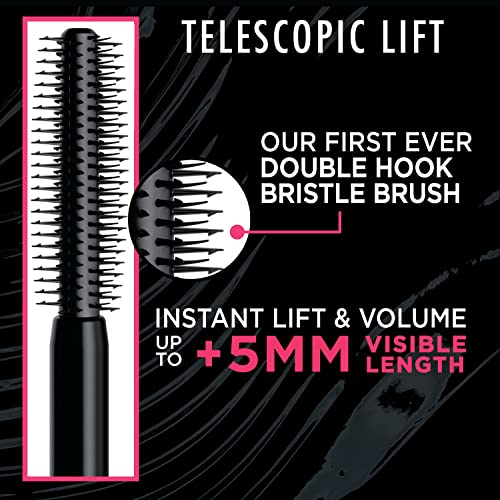 L'Oreal Paris Telescopic Lift Mascara, Blackest Black, 0.33 Fl Oz