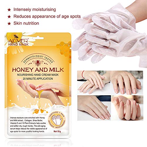 Honey & Milk Exfoliating Hand Peeling Mask Gloves for Dry Skin - 5 Pack