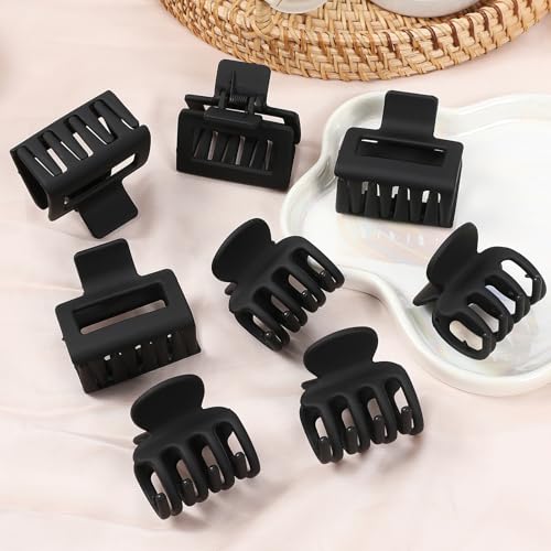 8 Pcs Small & Medium Non-Slip Claw Hair Clips Set for Thin Hair