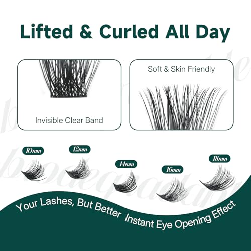 Biodegradable Lash Clusters 10-18mm Wispy Eyelash Extensions 80pcs