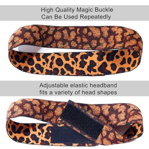 Arabella Orange Leopard Print Pattern 4PCS Lace Melting Band Elastic Bands for Wig Edges Adjustable Edge Wrap to Lay Edges Lace Melting Band for Baby Hair Wig Melt Bands Lace Band Wig Accessories