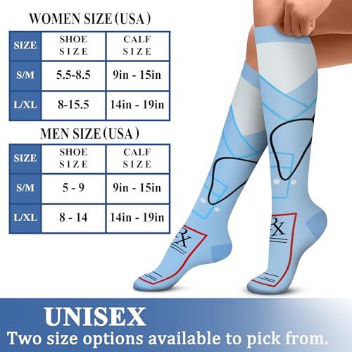 CHARMKING Compression Socks for Women & Men Circulation (3 Pairs) 15-20 mmHg is Best Athletic for Running, Flight Travel, Support, Cycling, Pregnant - Boost Performance, Durability (S/M, Multi 49)