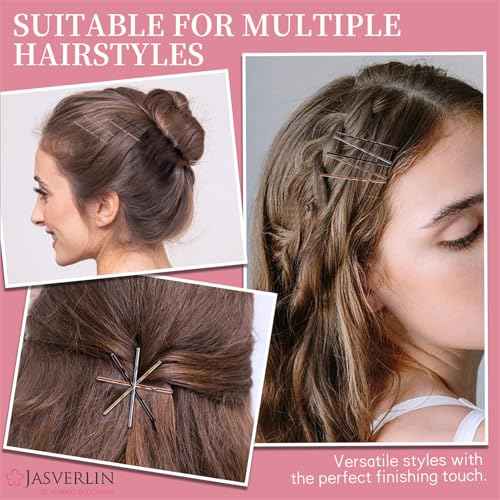 2" 250 Pcs Bobby Pins Black Brown Blonde Silver Kit Set, Hair Pins for Buns Decorative Bulk Curved Secure Hold Updo Hair Styling Accessories Women Girls (5cm)