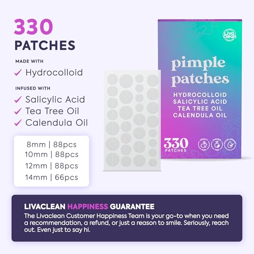 LivaClean 330 Hydrocolloid Pimple Patches with Salicylic Acid