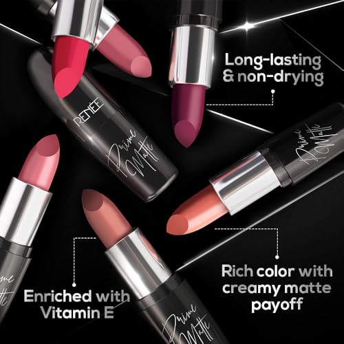 RENEE Prime Matte Lipstick - Hazelnut Nude, Lightweight & Long-Lasting Formula, Creamy Matte Finish, One Swipe Application, Non-Drying, Vitamin E Infused, 4.5Gm