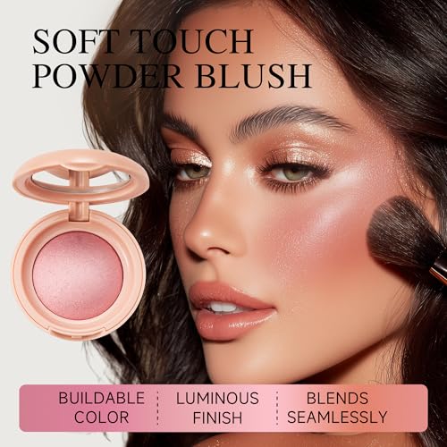 PHOFAY Luminous Baked Blush Powder - Multi-Use Formula