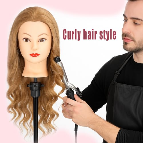 Blonde Human Hair Mannequin Head with Clamp | 20" Training