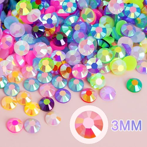 18000 Pcs Multicolor 3mm Resin Rhinestones for Nail Art