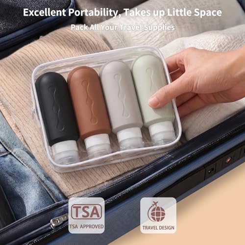 Gemice 6oz Leak-Proof Travel Bottles with Clear Bag - BPA Free