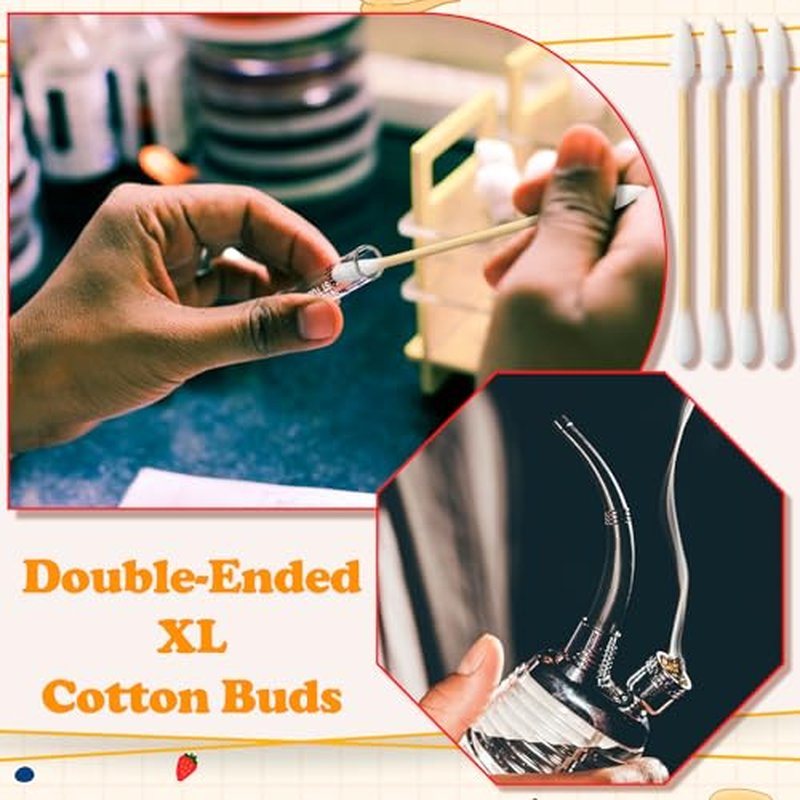 1200pcs Double-Ended Cotton Swabs with Storage Case - Extra Absorbent & Versatile