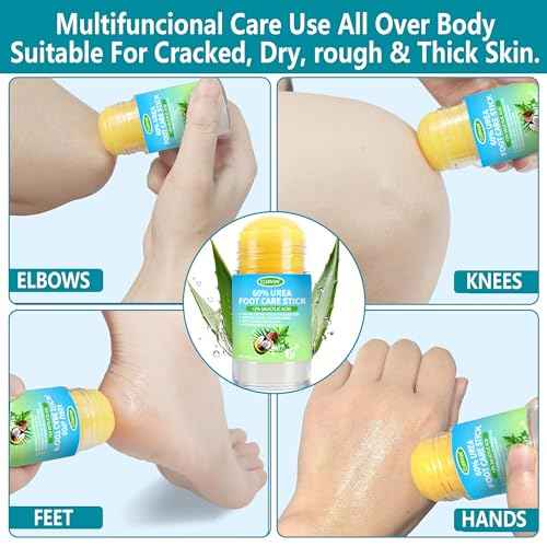 60% Urea Cream Stick with 2% Salicylic Acid, Anti-Cracking Foot & Hand Cream Moisturizer for Dry Cracked Heel Feet, Knee, Elbow, Foot Balm Stick for Callus Remover & Dead Skin Softener (1)