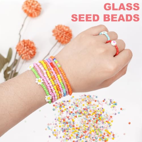 4mm Seed Beads Jewelry Making Kit with 24 Colors & Charms - Bracelets & Accessories