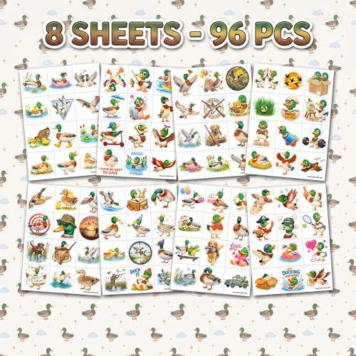 96pc Mallard Duck Temporary Tattoos for Kids