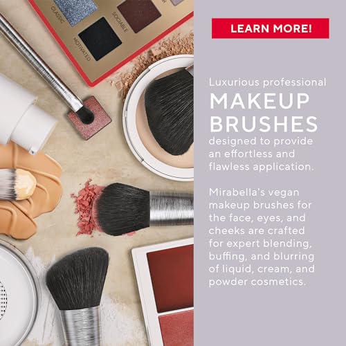 Mirabella Detail Professional Makeup Brush ? Precision Eyeshadow Brush for Blending & Smudging ? Small Vegan Brush w/Tapered Bristles & Weighted Handle for Eyeshadow Detailing