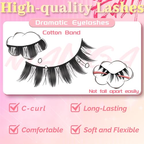 Ahrikiss Spiky Manga Lashes - 8 Pairs Faux Mink False Eyelashes