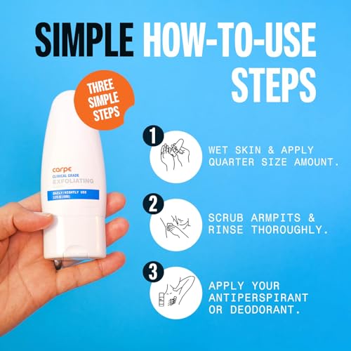 Carpe Exfoliating Underarm Scrub - Odor Control Mint Armpit Exfoliator