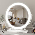 ROLOVE 13 Inch Vanity Mirror with Lights, Round Make Up Mirror with Lighting, LED Mirror Makeup Mirror with Lights for Bedroom Tabletop, Smart Touch Control, 360¡Æ Rotation (White)