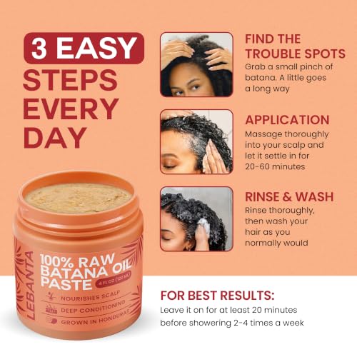 Lebanta Batana Oil for Hair - 100% Pure Organic 4oz