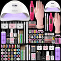 Nail Kit for Beginners with Everything: Practice Nail Hand U V Lamp Acrylic Nail Liquid Set with Drill Starter Nail Set Gifts for Beginners Home Salon