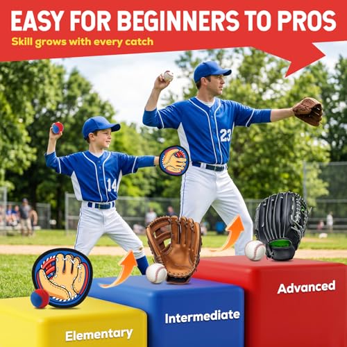 Sticky Toss and Catch Ball Game Set - 4 Paddles & Balls