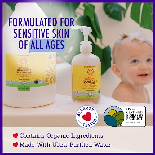 California Kids Shampoo + Body Wash | Calendula | Soothing Skin Care for Kids + Teens| 100% Plant-Based | Lavender Scent | Hypoallergenic | 19 oz