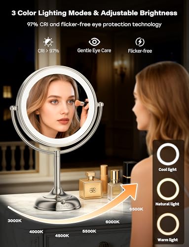 VESAUR 20X Lighted Makeup Mirror with 10X Magnification