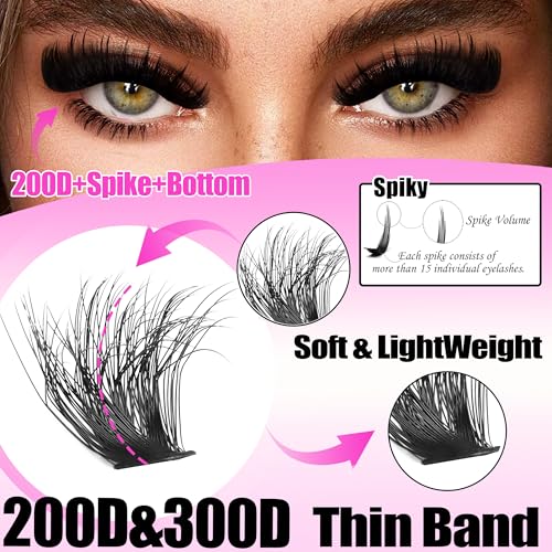 YIDUO Cluster Lashes Kit 3D Volume 200D+300D Extensions
