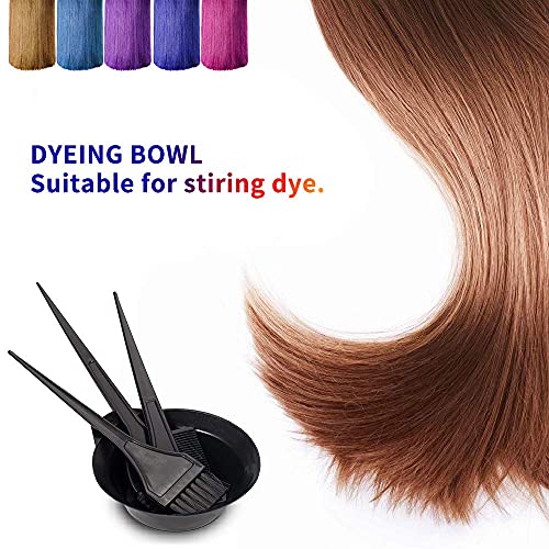 Hair Dye Color Brush and Bowl Set - Black - Hair Coloring Tools Kit