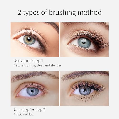 2 Pack 4D Silk Fiber Mascara - 5x Longer, Waterproof Black