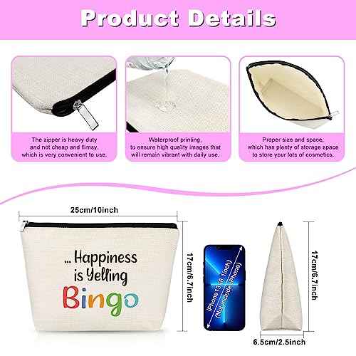 Bingo Lover Gifts for Women Makeup Bag Bingo Game Gifts for Bingos Player Gambler Gift Casino Lover Gift Christmas Birthday Present for Her Friends Travel Cosmetic Pouch