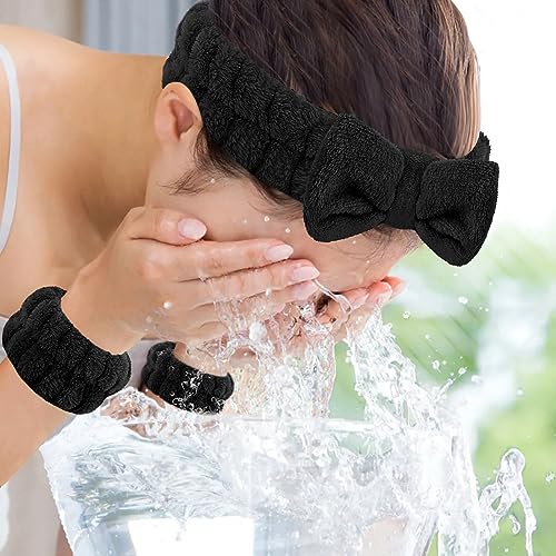 CERETIA Spa Headband & Wristband Set - 7pc Microfiber