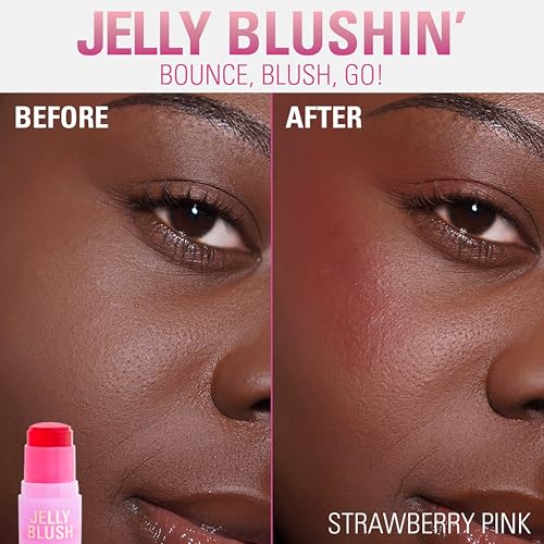 Revolution Jelly Blush Stick Lip & Cheek Stain Strawberry Red