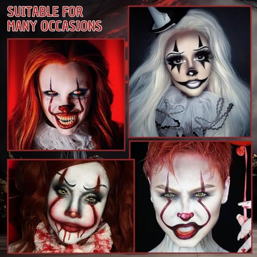 White Black Red Oil Face Paint Set with 3 Brushes