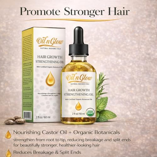 OilnGlow 9-in-1 Organic Peppermint Hair & Scalp Oil Leaves - Nourishing Thinning Hair Support