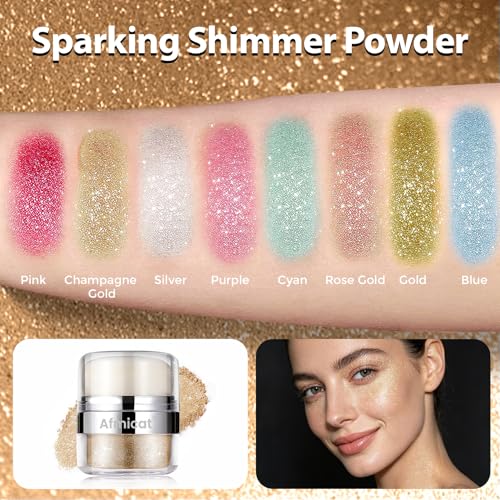 Body Shimmer Powder with Sponge Applicator - Champagne Gold