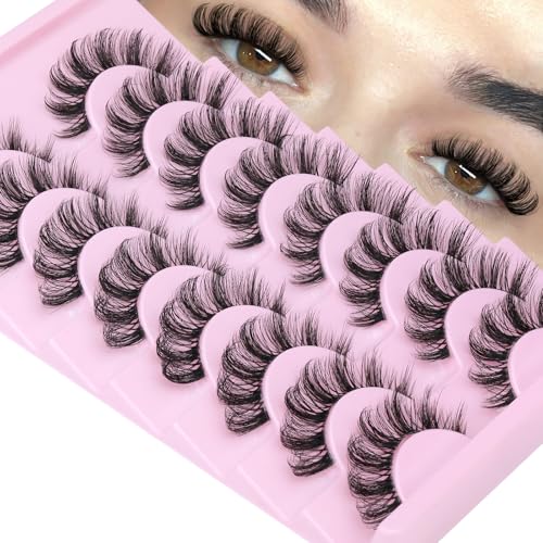 Yawamica Russian Volume 3D Wispy Lashes D Curl 8 Pairs
