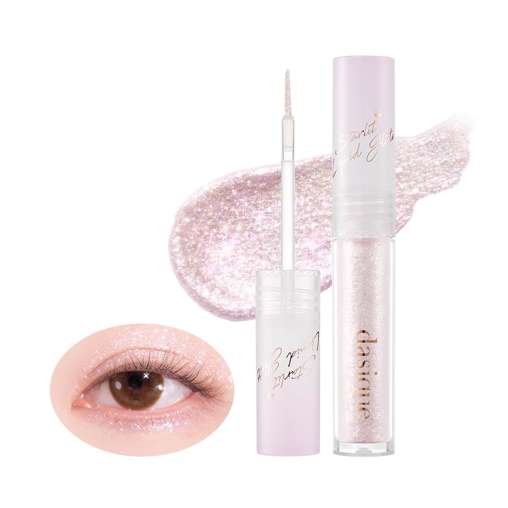 dasique Starlit Jewel Liquid Glitter (05 Light Peach) | Twinkle Glitter Shadow | Long-lasting | Multi-dimensional sparkle finish | Quick drying | Multipurpose