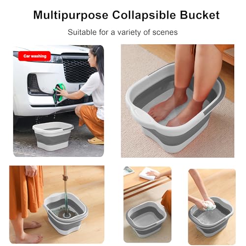 Collapsible Foot Soak Tub 15L with Handle - Portable Bath Massager